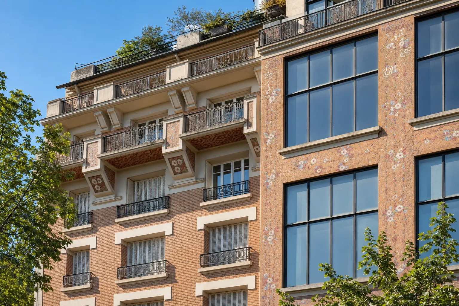 Façades architecturales dans le 14e arrondissement